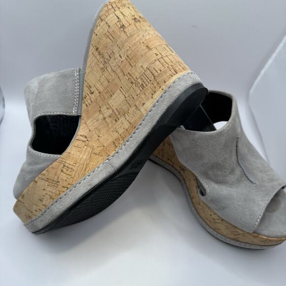 Stuart Weitzman Ultra High Cork Gray Suede Wedges Size 6. Made In Spain Sexy - Picture 4 of 16